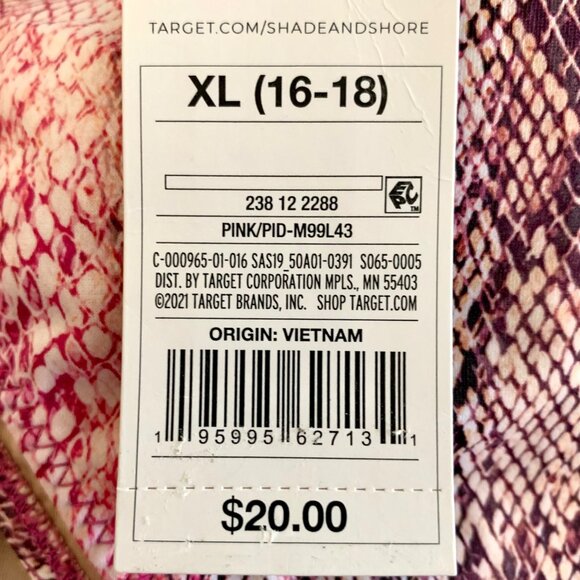 Shade & Shore Snake Print High Leg Extra Cheeky Bikini Bottom Bathing Swim XL - Picture 7 of 9